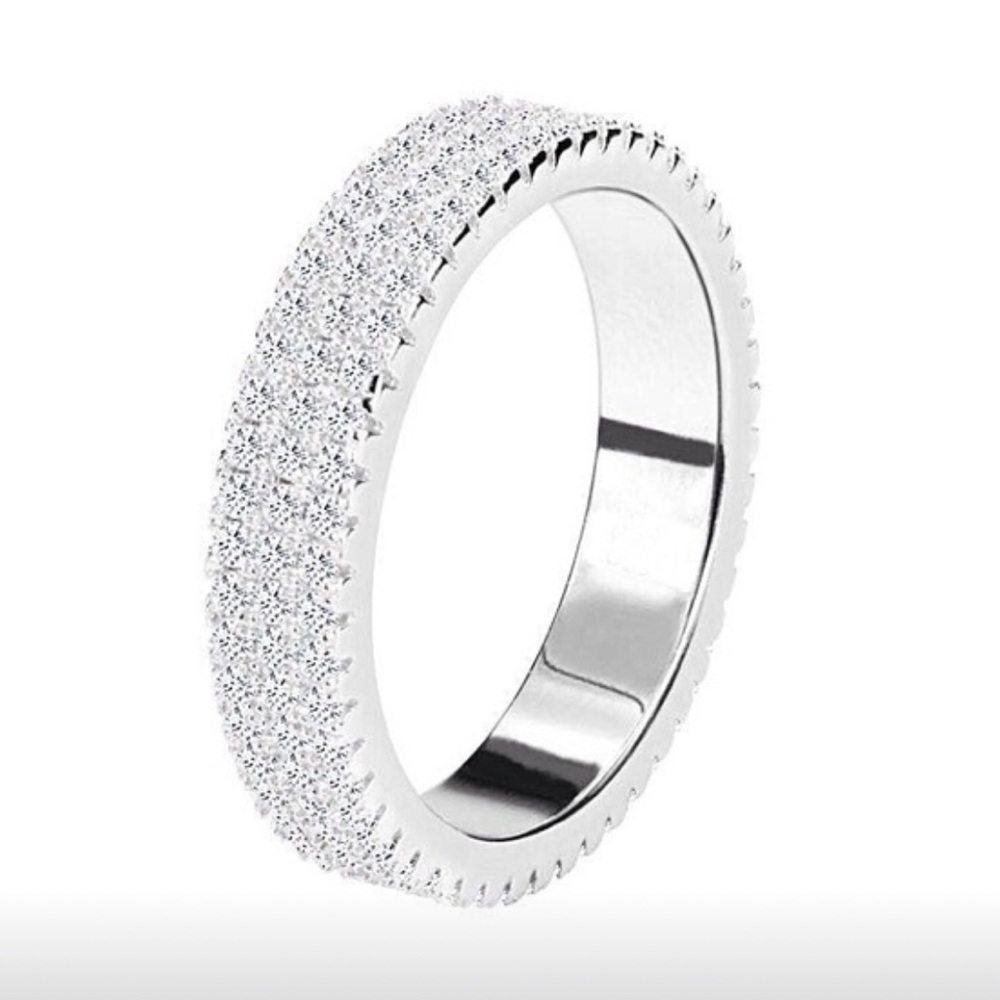 NWT Sterling Silver White Sapphire Diamond Ring - Picture 4 of 4